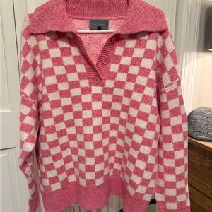 Hudson Gray Checkerboard Pink Sweater